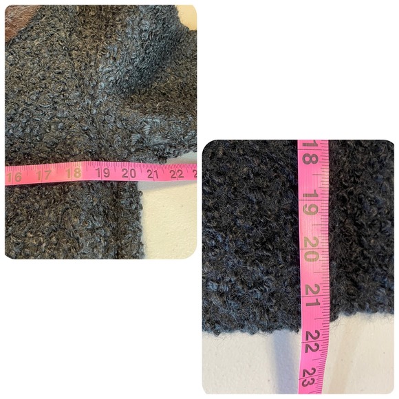 Vintage Winter Black Boucle Knit Brown Mink Collar Short Jacket Button Front S - Picture 12 of 12